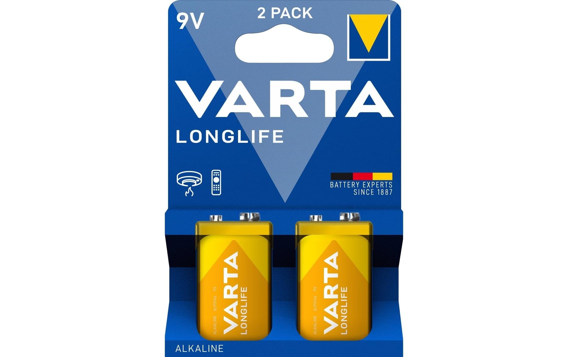 Varta 9V Batterien, Alkaline, 9 V – 2 Stk.