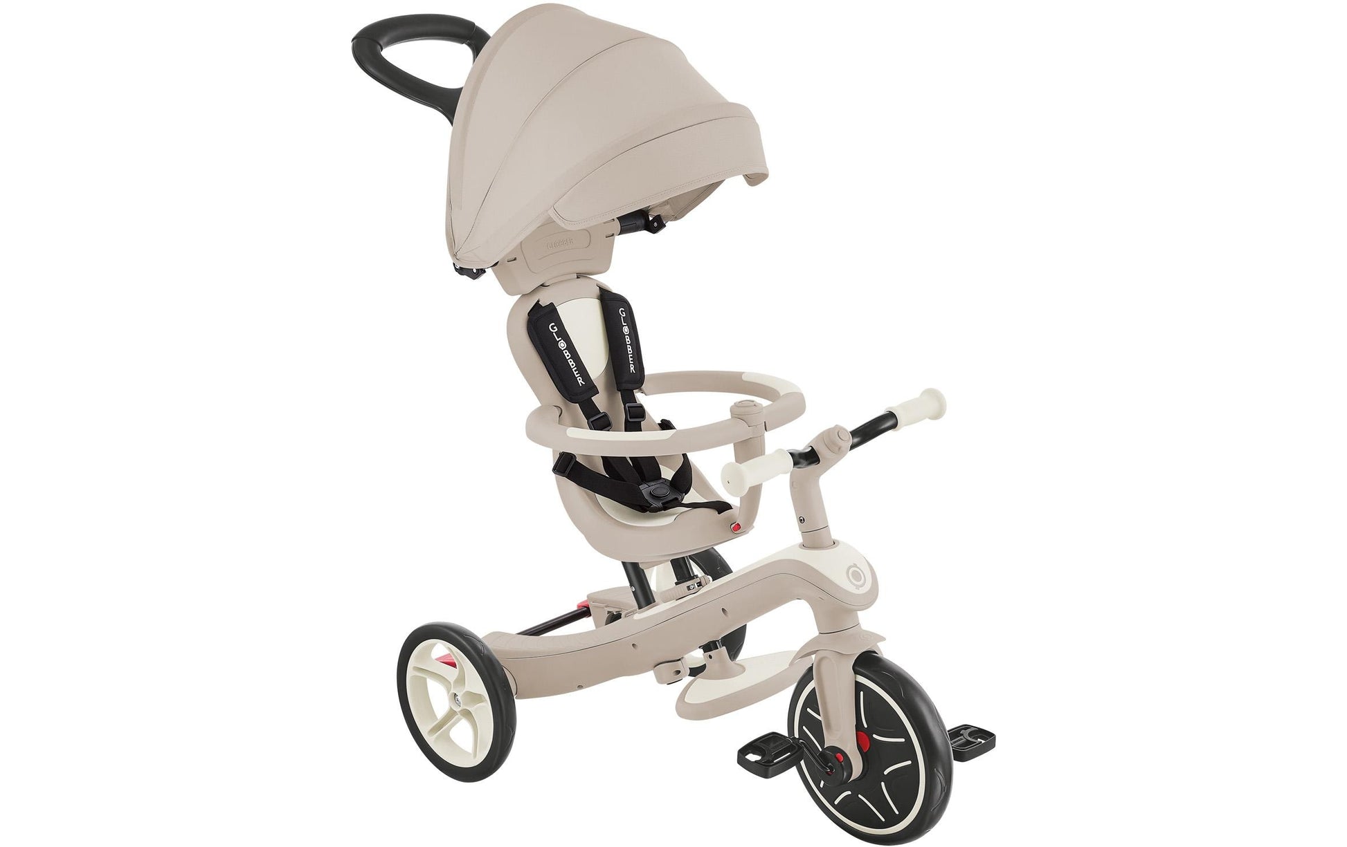 Globber Explorer 4-in-1 Ecologic Dreirad – Ø 25,4 cm – ab 10 Monaten – beige – Polycarbonat – max. 20 kg