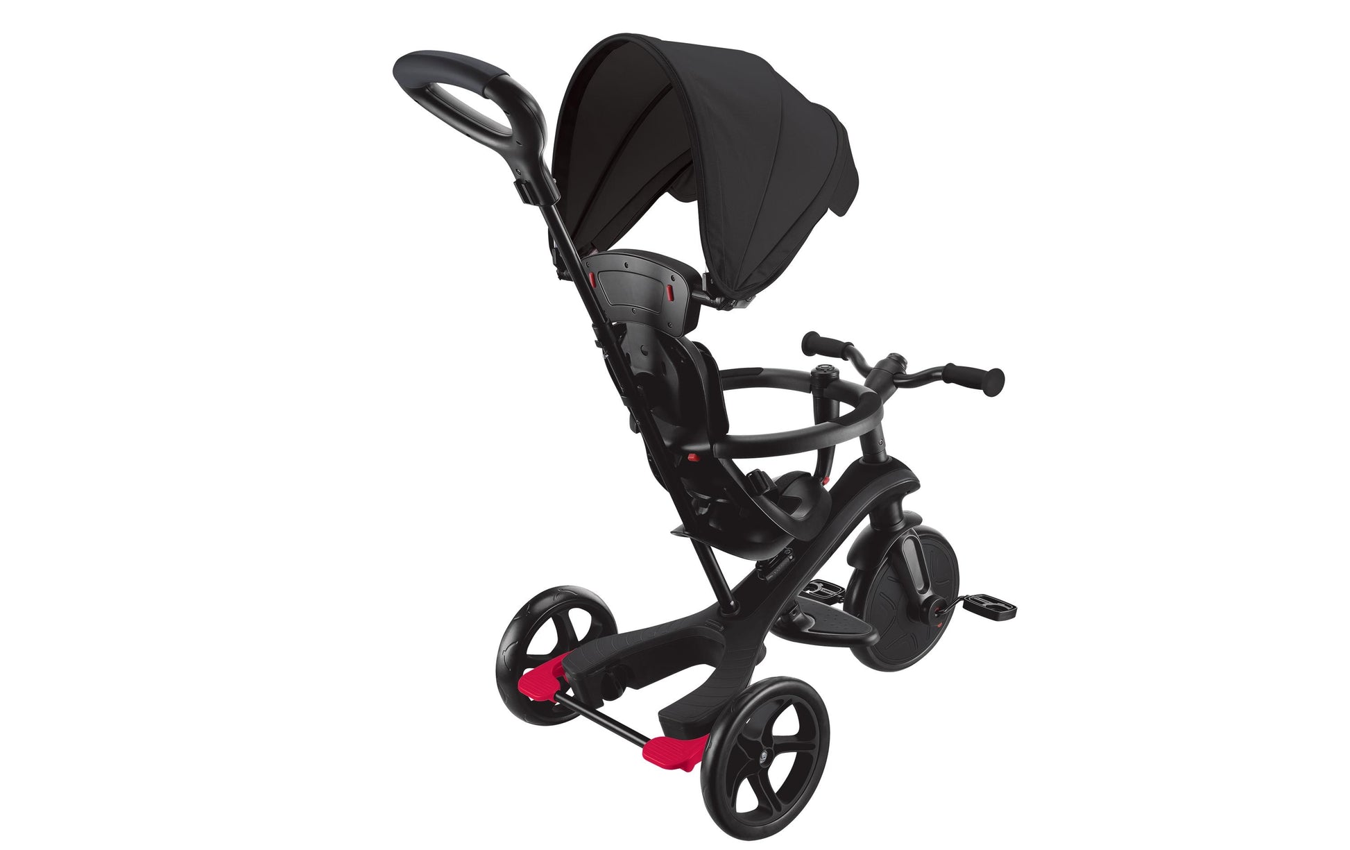 Globber Explorer 4-in-1 Dreirad – verstellbarer Sitz, Schiebestange, bis 20 kg – ab 10 Monaten – schwarz
