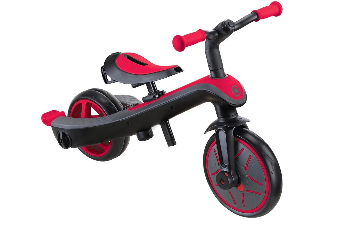 Globber Trike Explorer 4 in 1 – Belastbarkeit 20 kg – ab 10 Monaten – Polycarbonat, rot