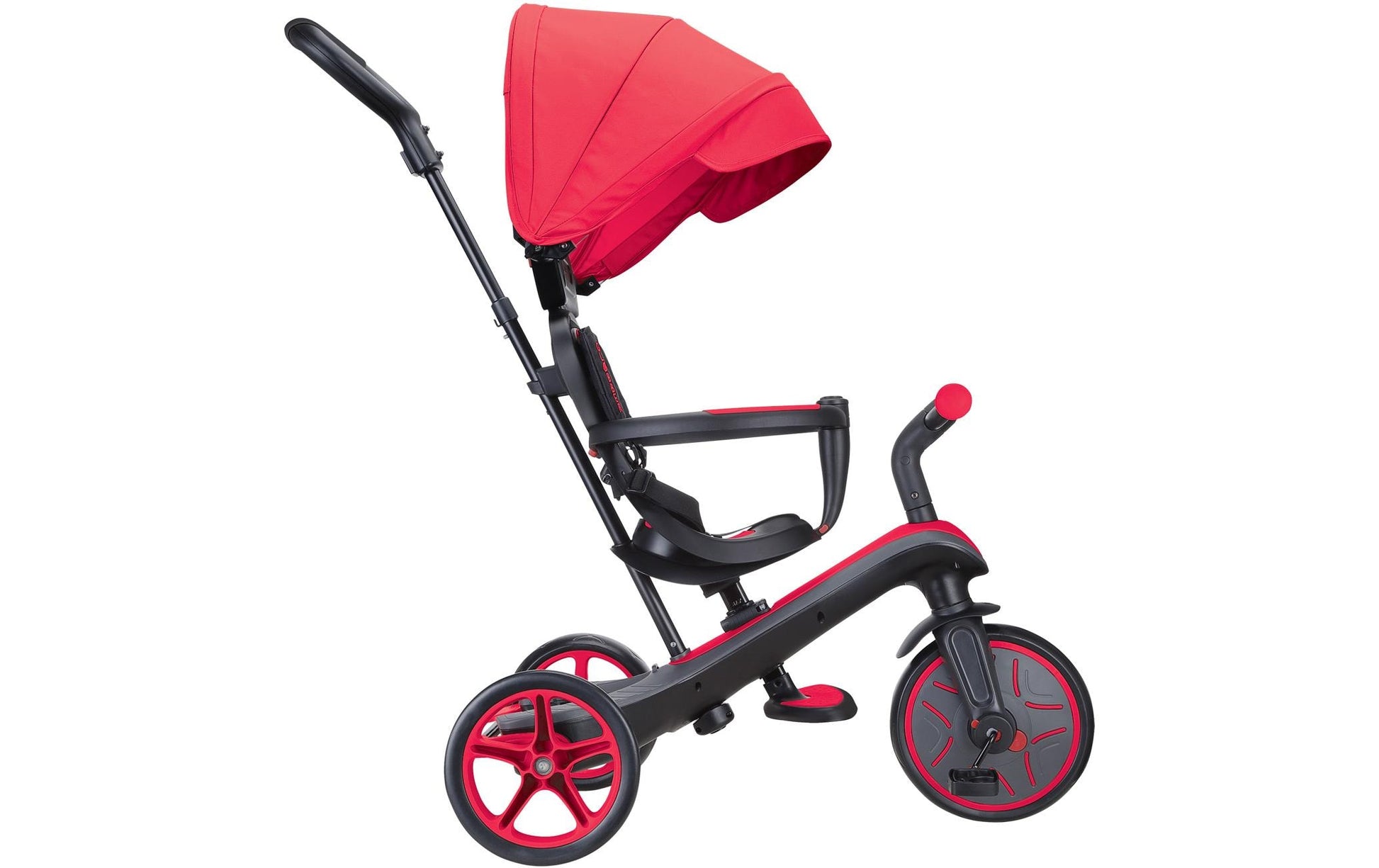 Globber Trike Explorer 4 in 1 – Belastbarkeit 20 kg – ab 10 Monaten – Polycarbonat, rot
