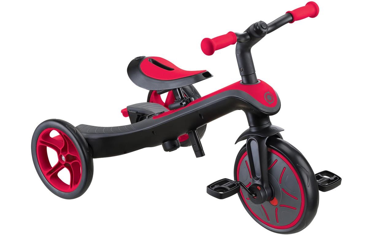Globber Trike Explorer 4 in 1 – Belastbarkeit 20 kg – ab 10 Monaten – Polycarbonat, rot