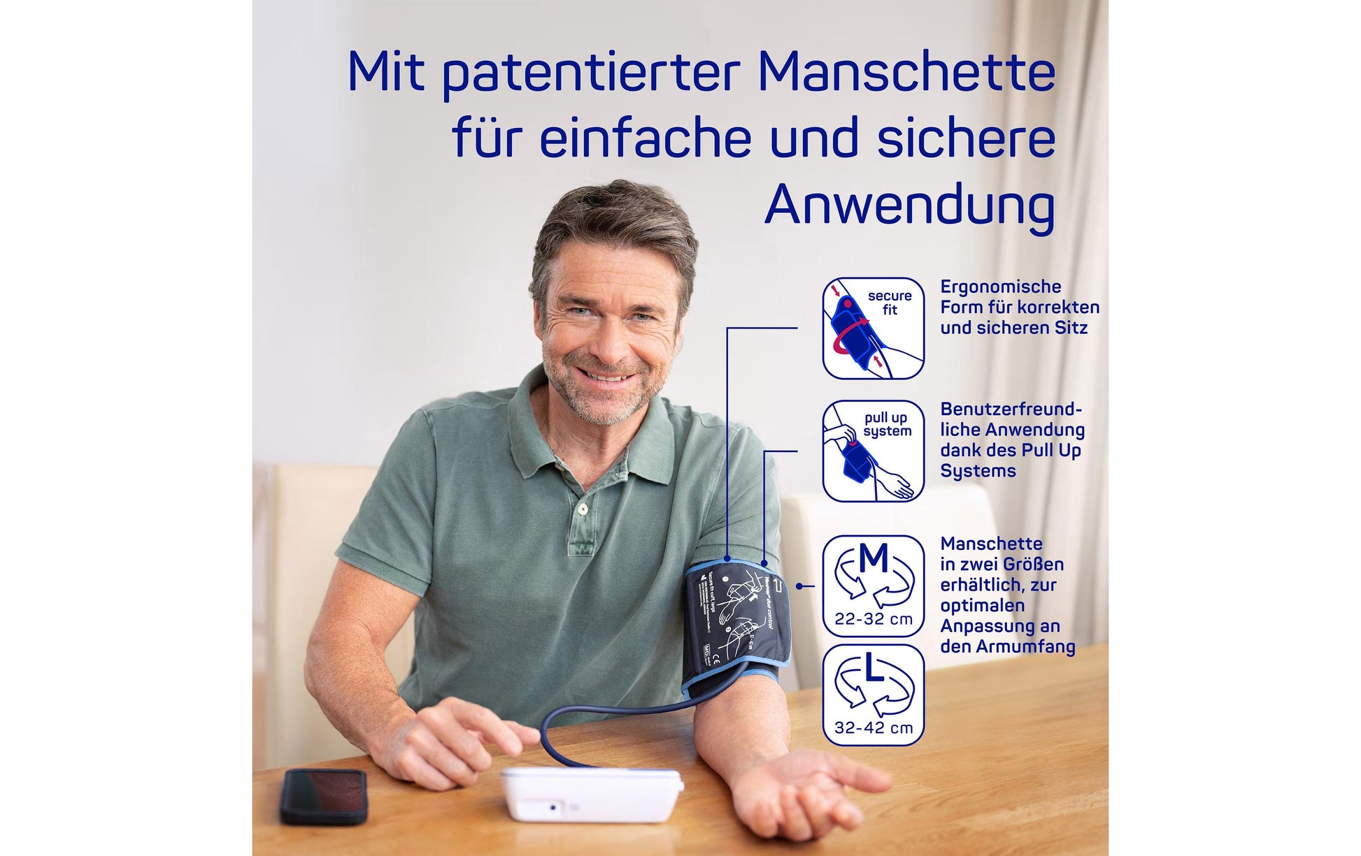 Veroval Duo Control M – Oberarm-Blutdruckmessgerät – Bluetooth, Manschette 22–32 cm, Arrhythmie-Erkennung
