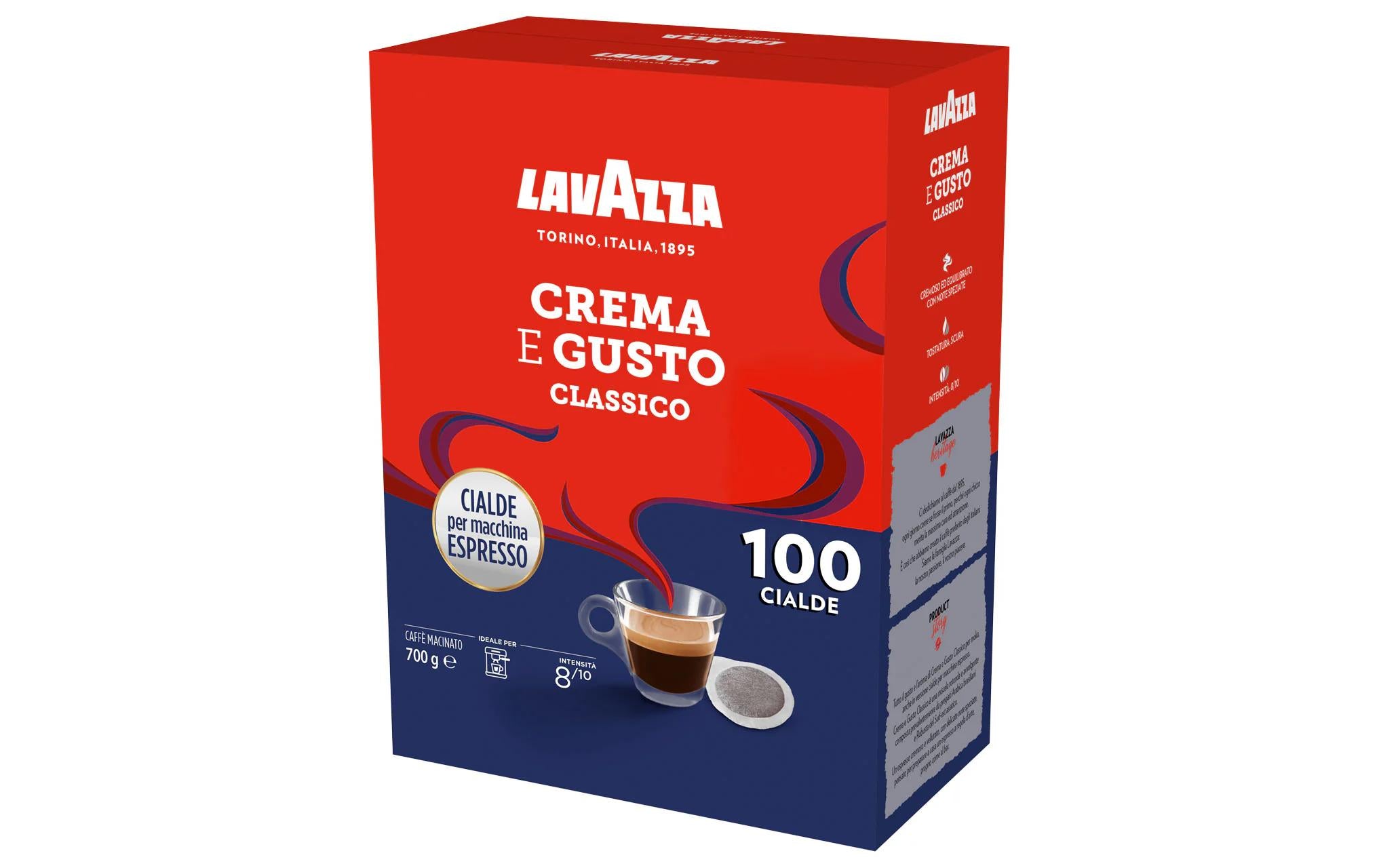 Lavazza Crema e Gusto – Kaffeepads – Espresso, Intensität 8, 100 Pads