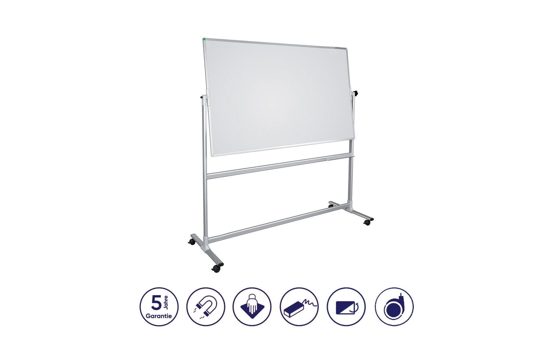 Franken Mobiles Whiteboard – Stahl, magnetisch, beidseitig – 150 × 100 cm
