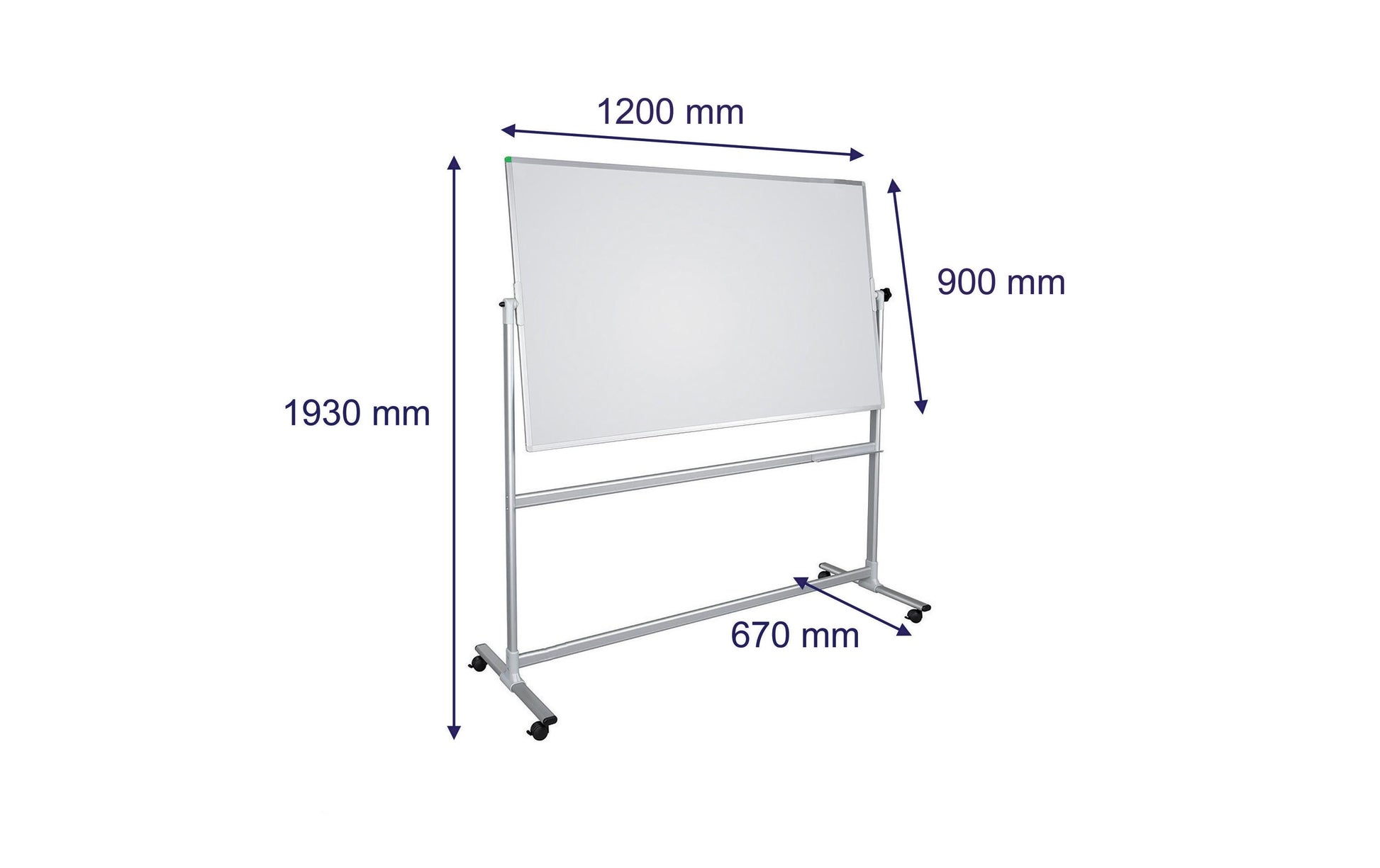 Franken Mobiles Whiteboard – Stahl, magnetisch, beidseitig, drehbar – 120 × 90 cm