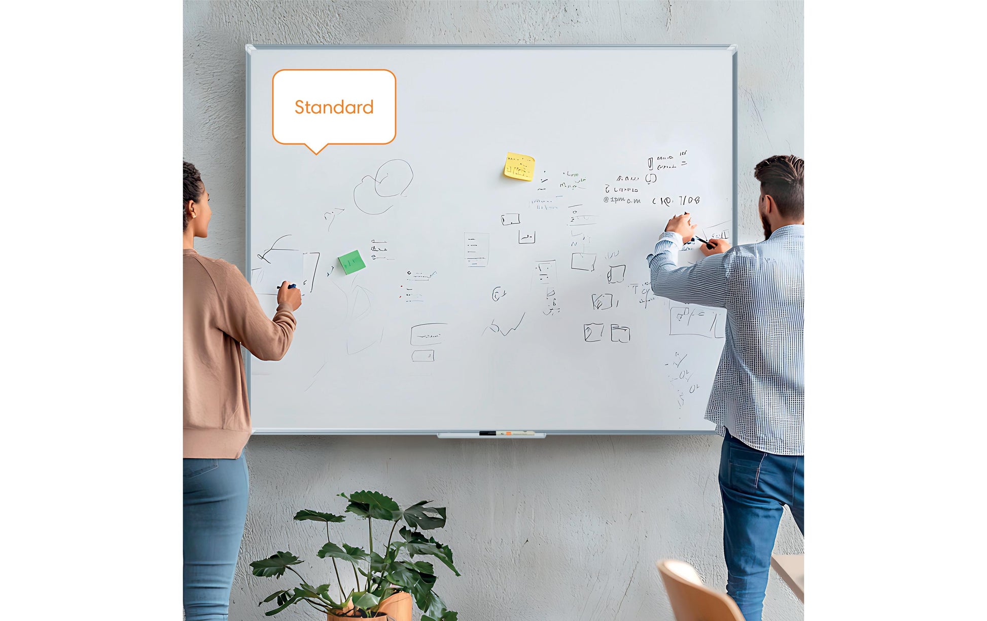 Nobo Whiteboard – 180 × 120 cm, Emaille, magnetisch, Aluminiumrahmen, Wandmontage