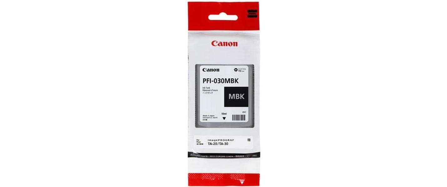 Canon PFI-030MBK Schwarz Tintenpatrone (Original) – 55 ml – für imagePROGRAF TA-20/TA-30 – 3488C001