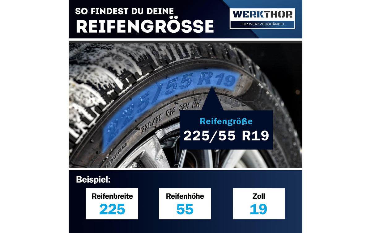 Werkthor Schneeketten – EN-/Ö-Norm – für Reifengrössen 13/14/15 und andere – Edelstahl – WT 70