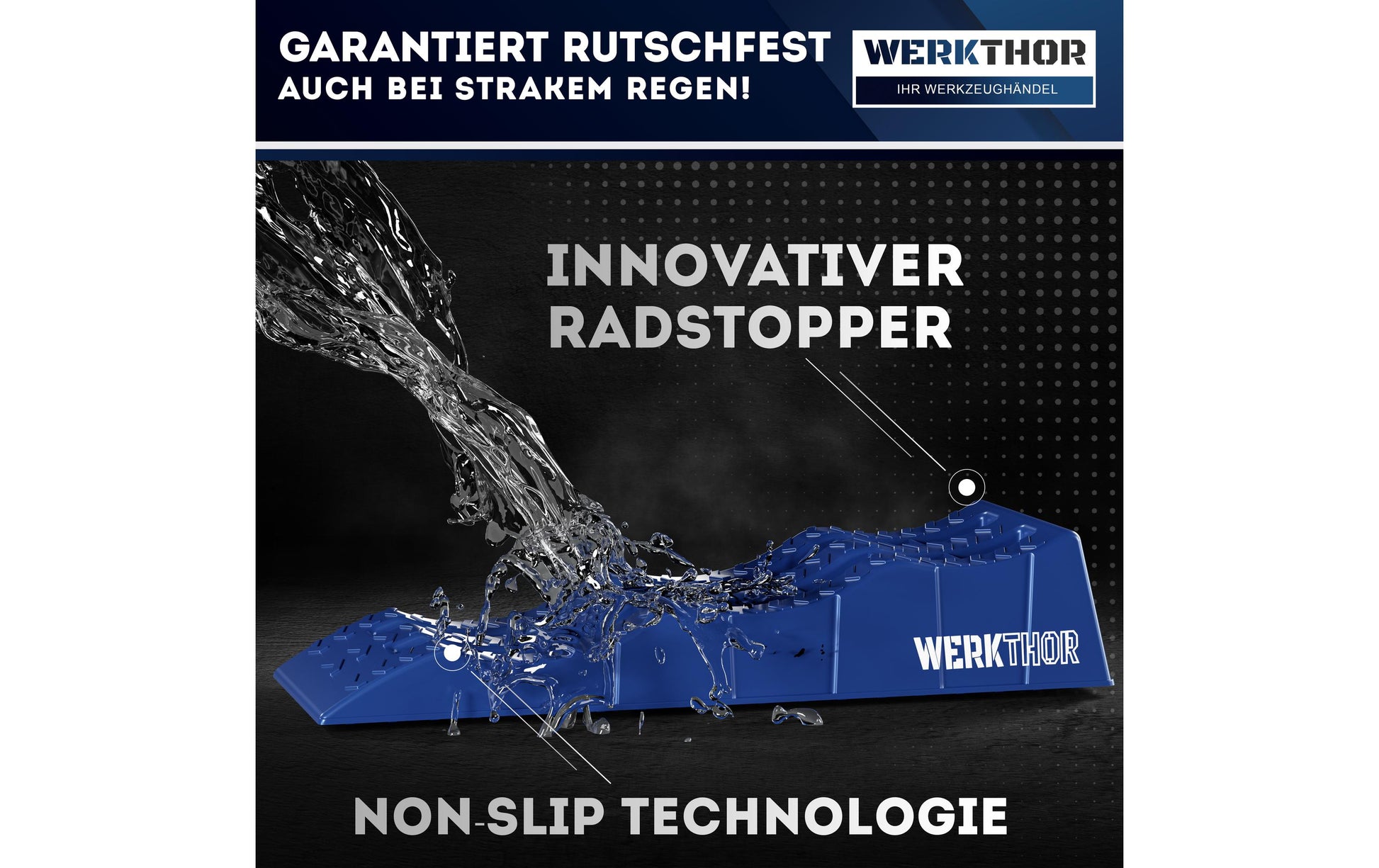 Werkthor Auffahrkeile – bis 3 t, 10 cm Breite, blau