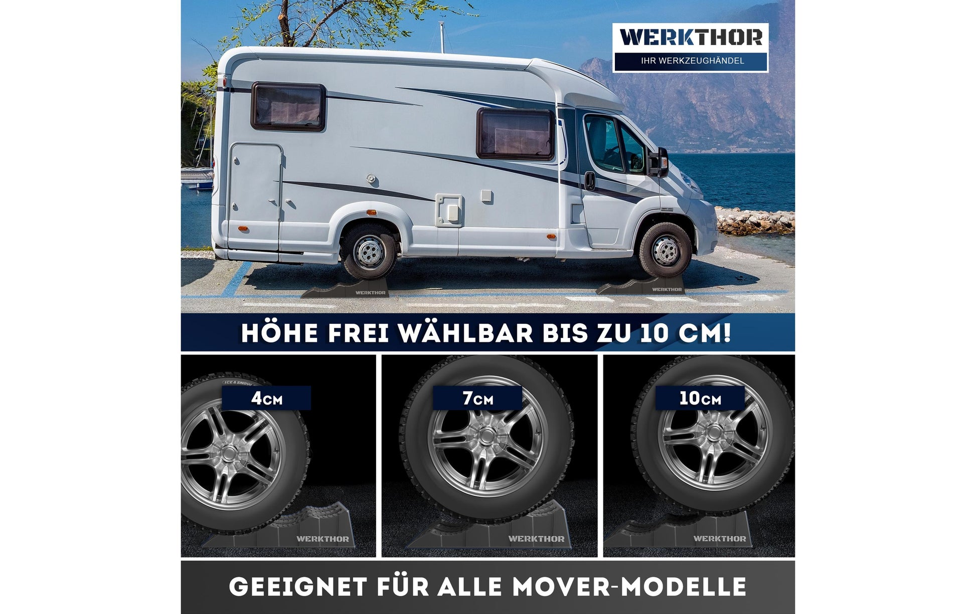 Werkthor Flacher Auffahrkeil – Breite 10 cm – 2 Stk. – bis 3 Tonnen, grau