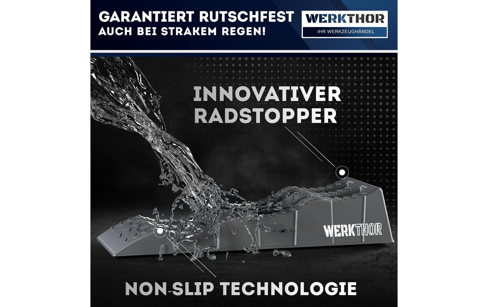 Werkthor Flache Auffahrkeile – Breite 100 mm, bis 3000 kg, Grau, 2 Stk.