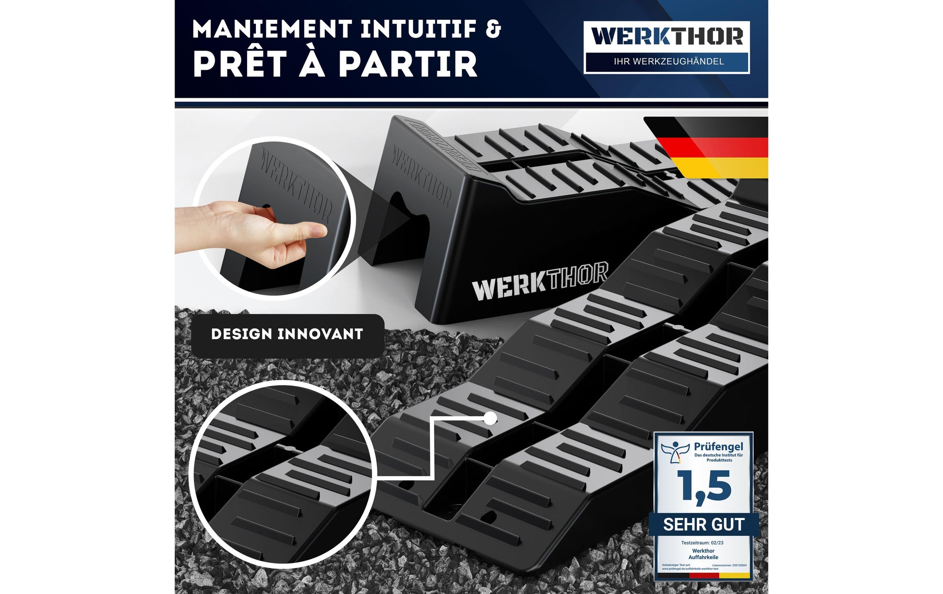 Werkthor Auffahrkeile – Breite 190 mm, bis 5 t – mit Transporttasche