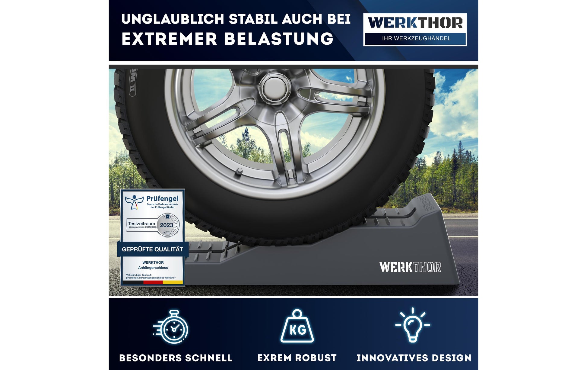 Werkthor Flacher Auffahrkeil – 19 cm – 2 Stk. – mit Transporttasche – bis 5 Tonnen