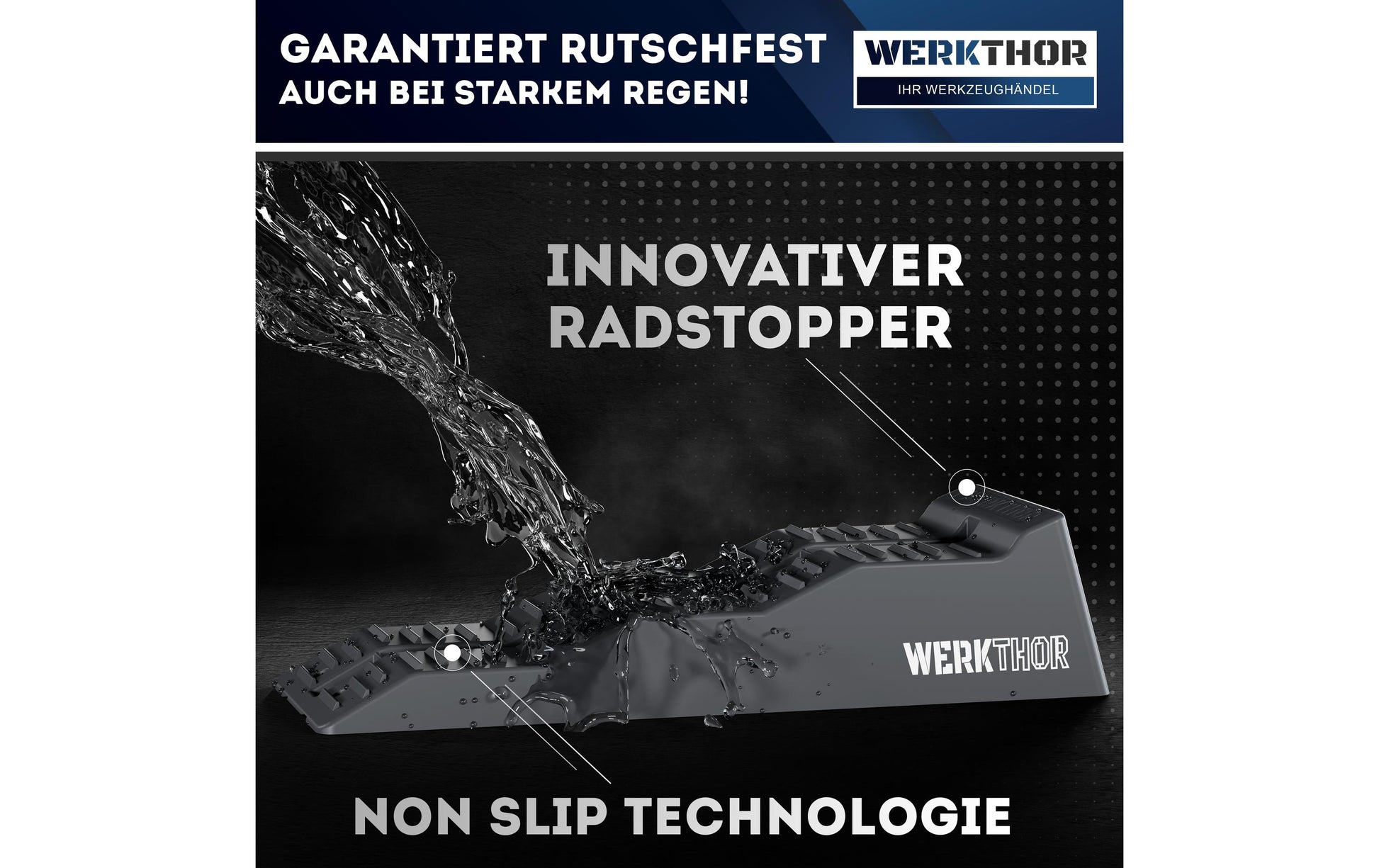 Werkthor Flacher Auffahrkeil – Breite 19 cm – Grau