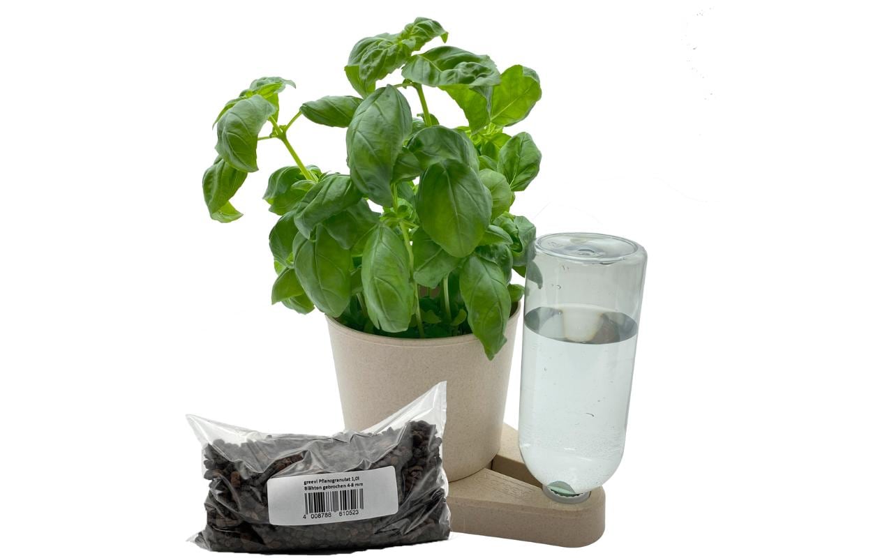 Greevi Selbstbewässernder Pflanztopf – Ø 10,5 × 21 cm, 1000 ml – Kunststoff, Beige