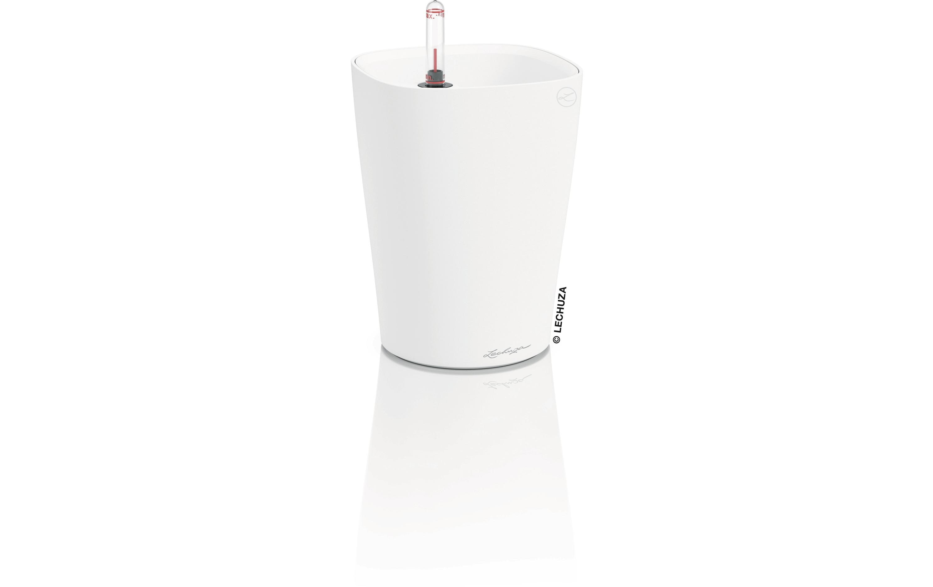 LECHUZA DELTINI Gefäss mit automatischer Bewässerung – 15 × 19 cm – Kunststoff, Weiss