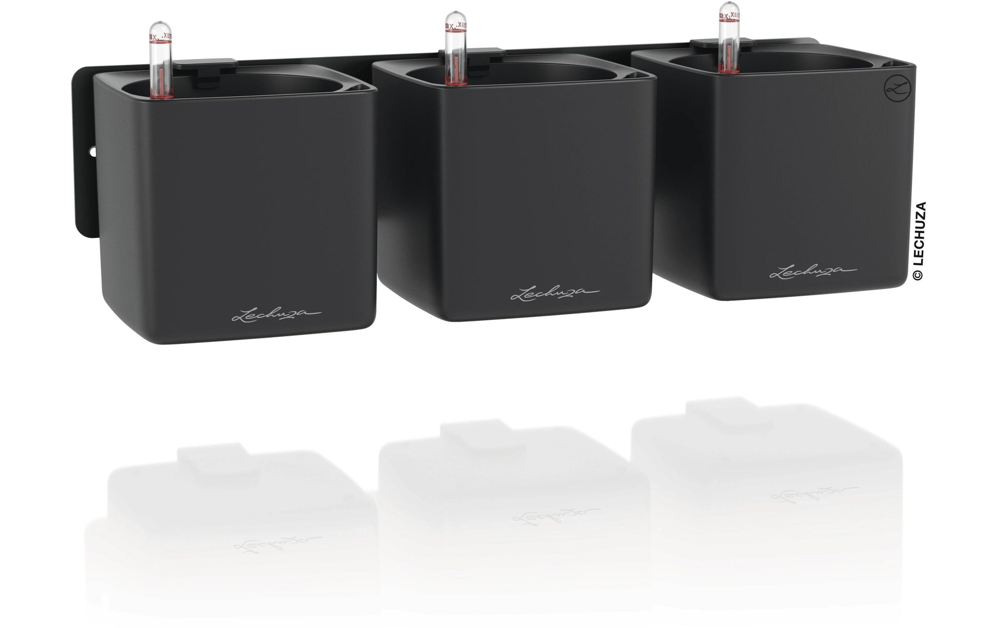 LECHUZA Green Wall Home Kit – Pflanzgefäss – für Innen – Kunststoff, basaltgrau matt