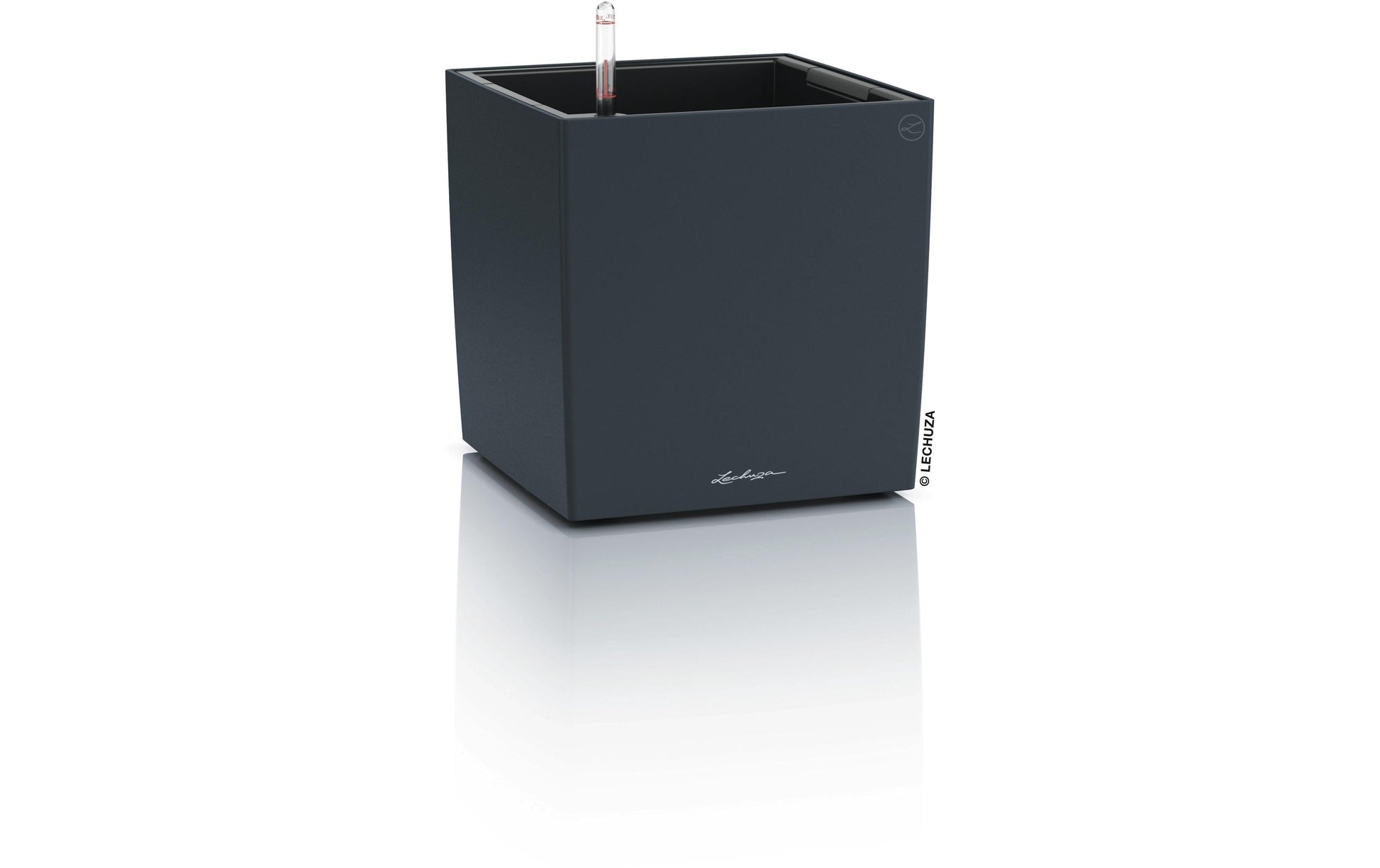 LECHUZA CUBE Color 30 Pflanzgefäss – automatische Bewässerung – Kunststoff, Schiefergrau