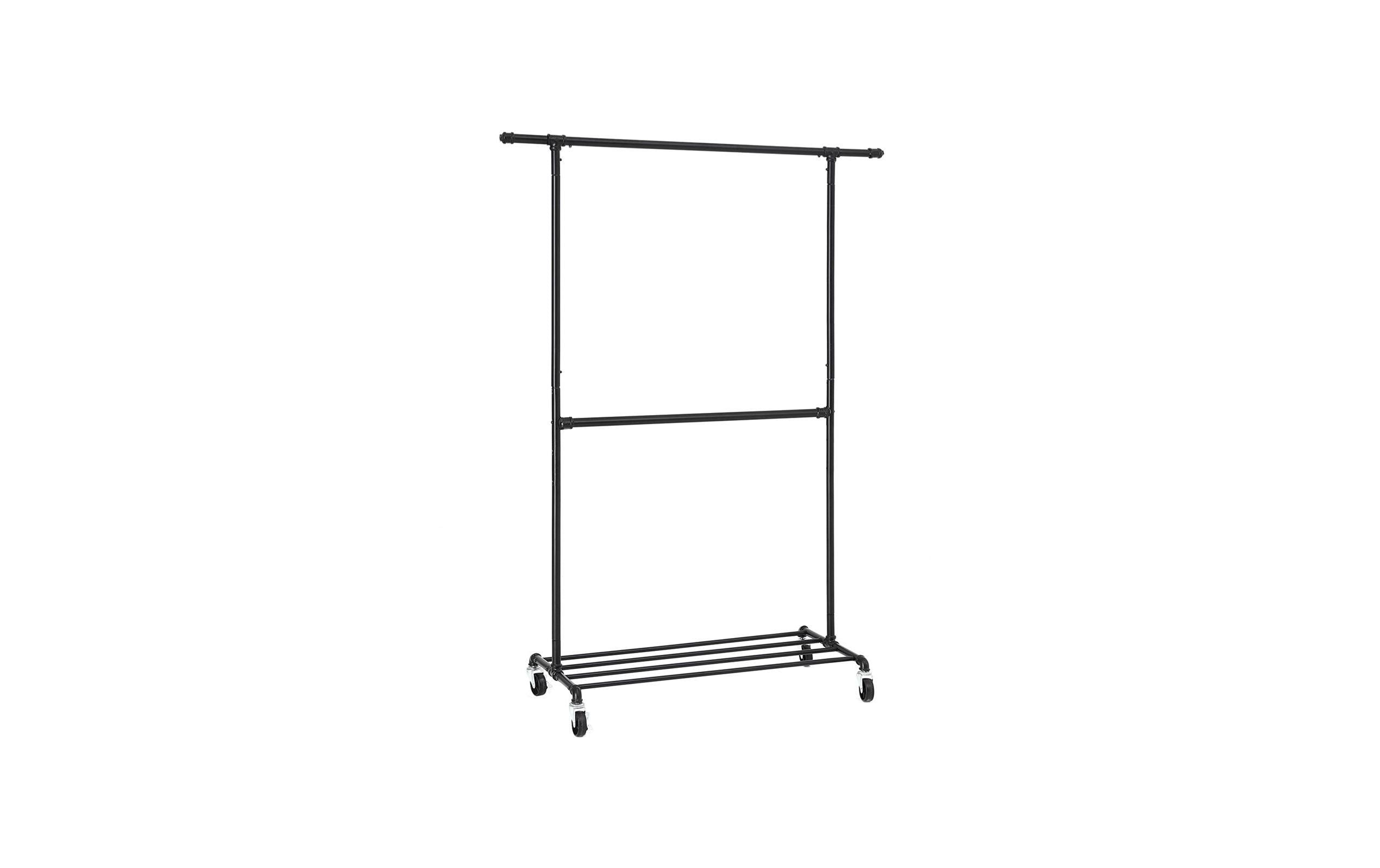 Songmics Garderobenständer – Stahl, Schwarz, 130 × 49 × 198 cm
