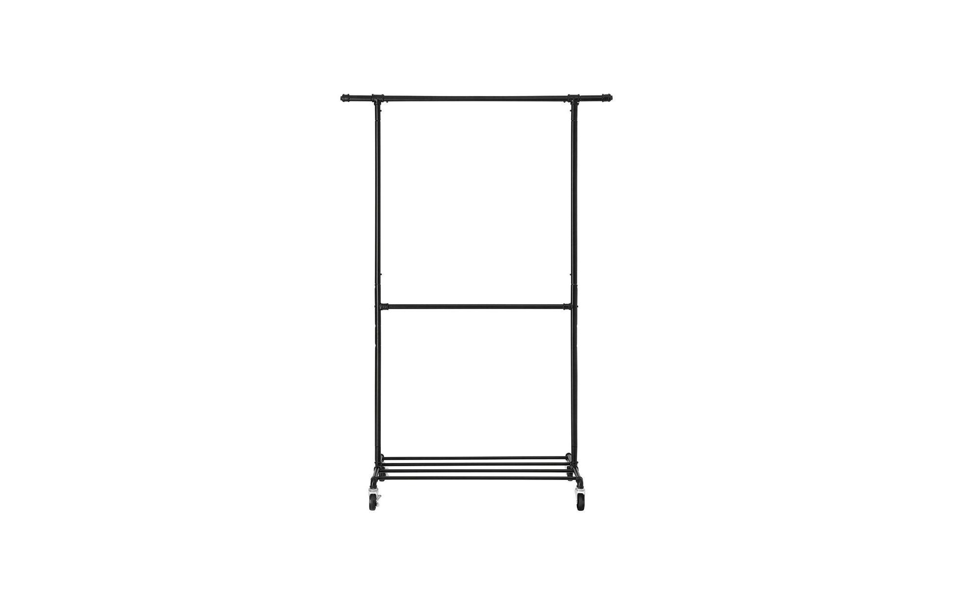 Songmics Garderobenständer – Stahl, Schwarz, 130 × 49 × 198 cm