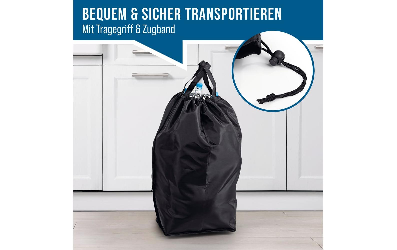Easymaxx Sammelsack für PET-Getränkeflaschen – 100 l, Polyester, schwarz