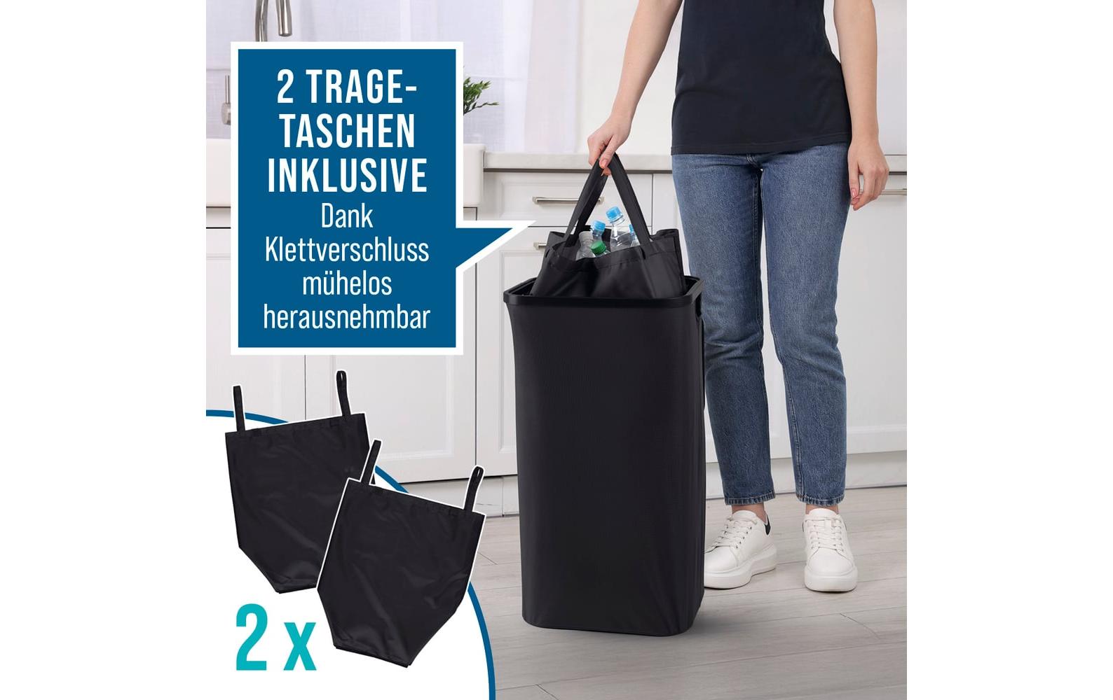 EASYmaxx mobiler Abfallsammler – 80 l – Kunststoff – schwarz