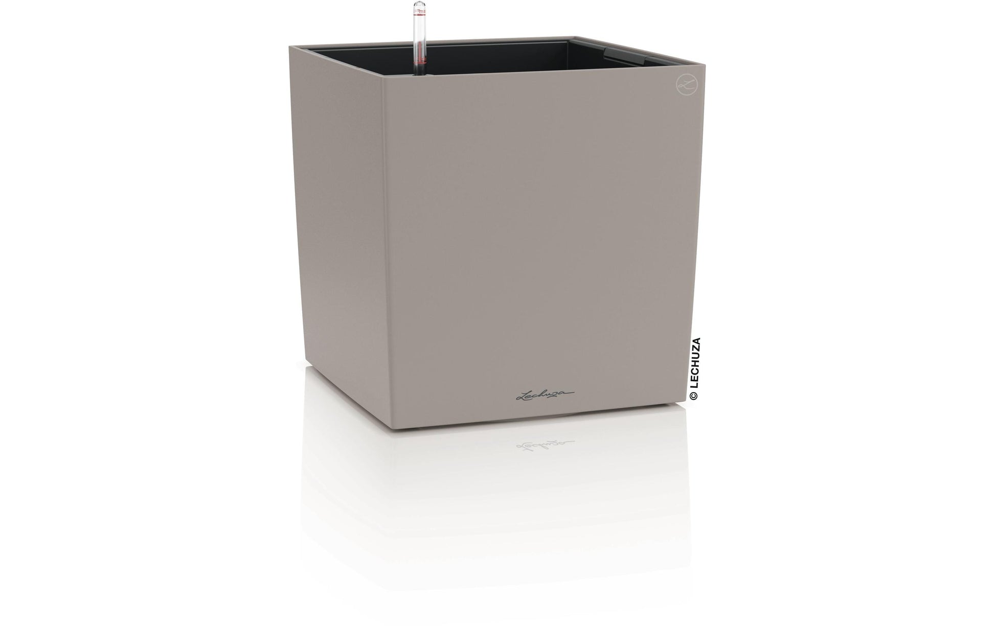 LECHUZA CUBE Color 40 Gefäss – mit automatischer Bewässerung – Kunststoff, sandbraun