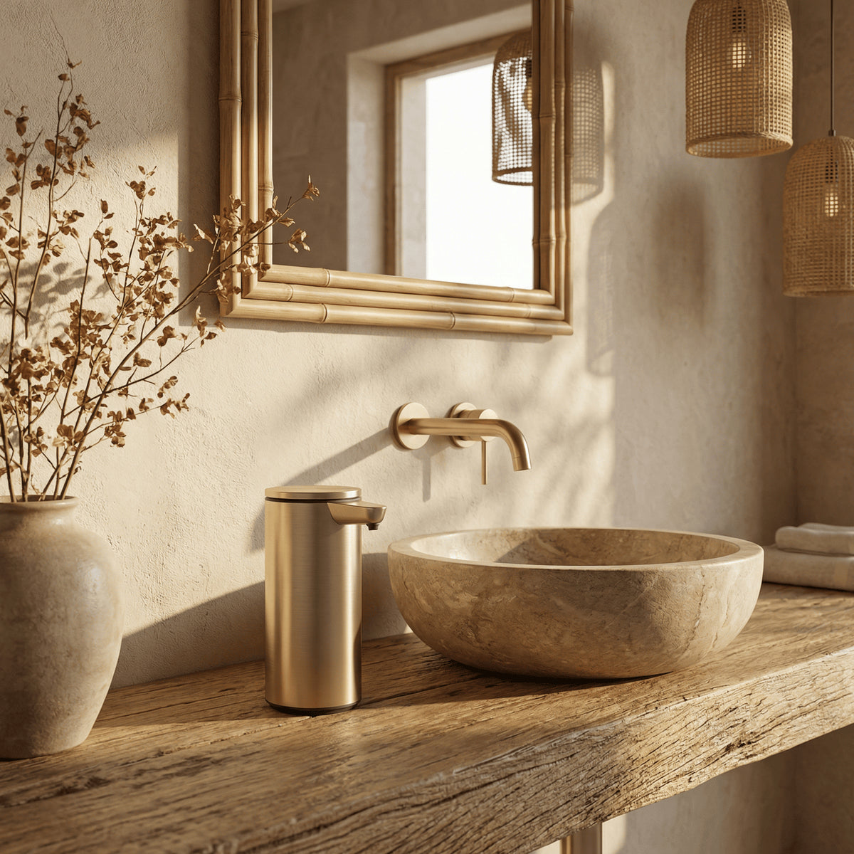simplehuman ST1102 Automatischer Seifenspender – Tisch – Edelstahl, Gold, Wiederaufladbar