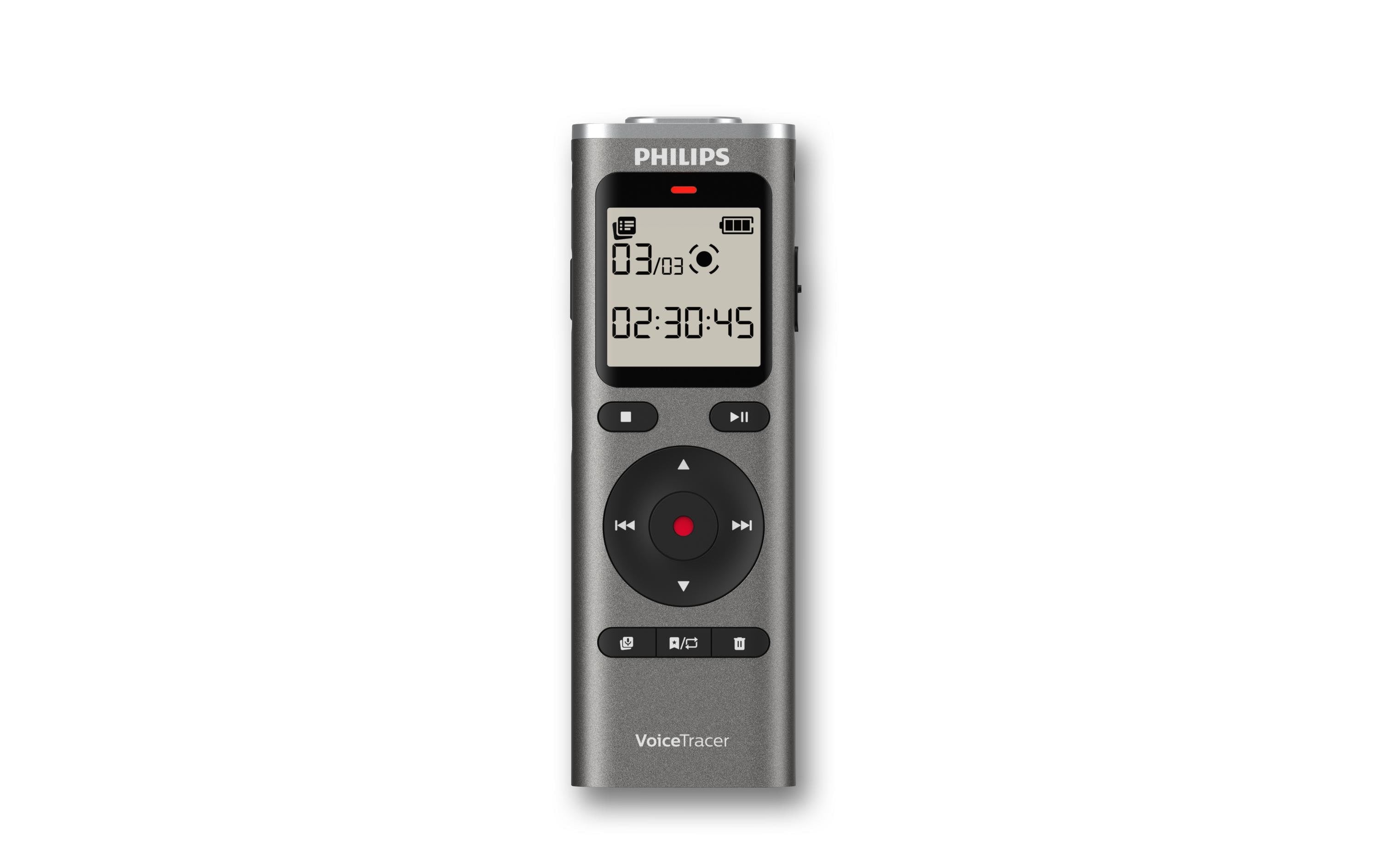 Philips VoiceTracer DVT1170 – Digitales Diktiergerät, bis 36 h, 8 GB, USB 2.0, Micro-SD