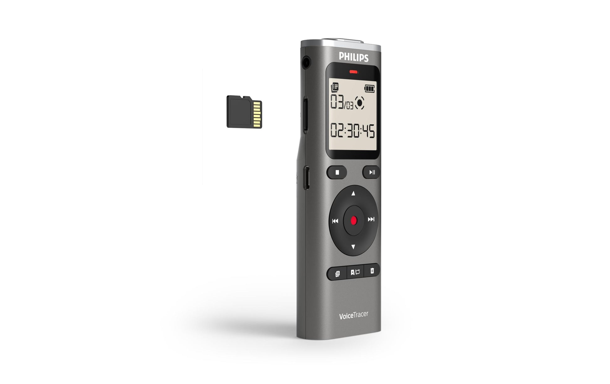 Philips VoiceTracer DVT1170 – Digitales Diktiergerät, bis 36 h, 8 GB, USB 2.0, Micro-SD