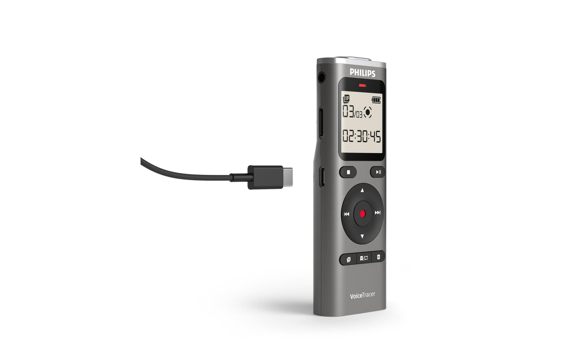 Philips VoiceTracer DVT1170 – Digitales Diktiergerät, bis 36 h, 8 GB, USB 2.0, Micro-SD