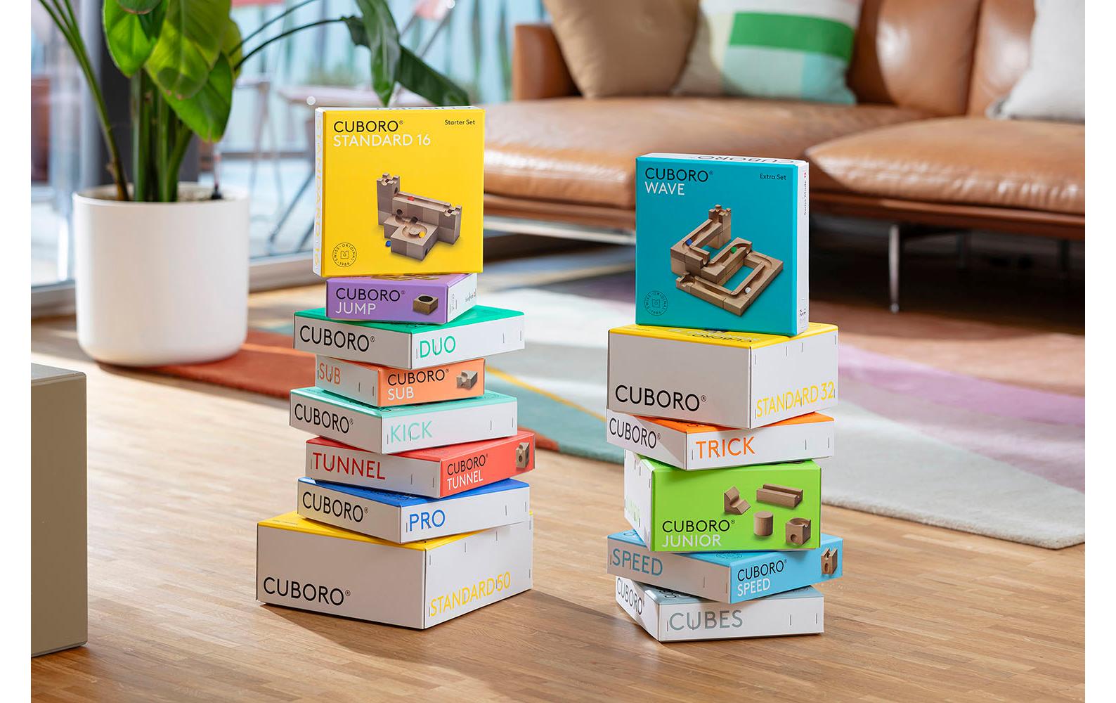 Cuboro Trick Murmelbahn – 21-teilig – ab 8 Jahren – Buche