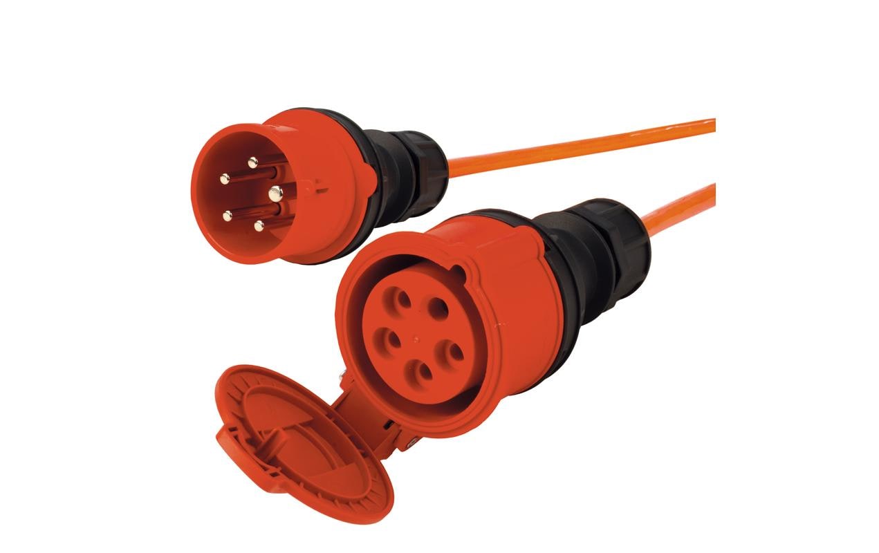 Steffen Verlängerungskabel, CEE 16-5–CEE 16-5, 25 m, 2,5 mm², halogenfrei, montiert – Orange