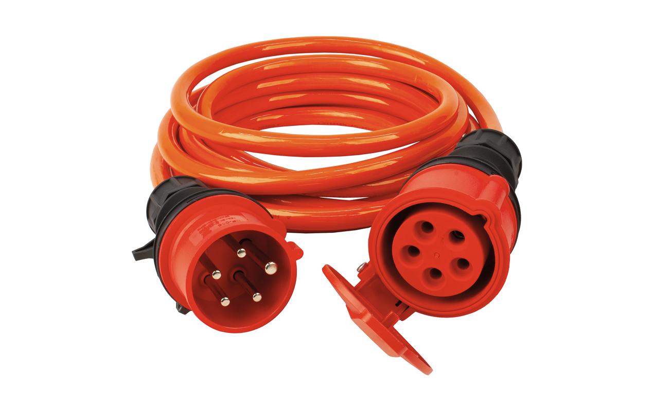 Steffen Verlängerungskabel, CEE 16-5–CEE 16-5, 25 m, 2,5 mm², halogenfrei, montiert – Orange