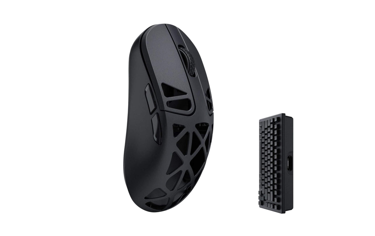 Keychron M3 Mini Metal Edition – Gaming-Maus – Kabellos (Bluetooth/2,4 GHz), 26000 DPI, Rechts, Grau, Schwarz