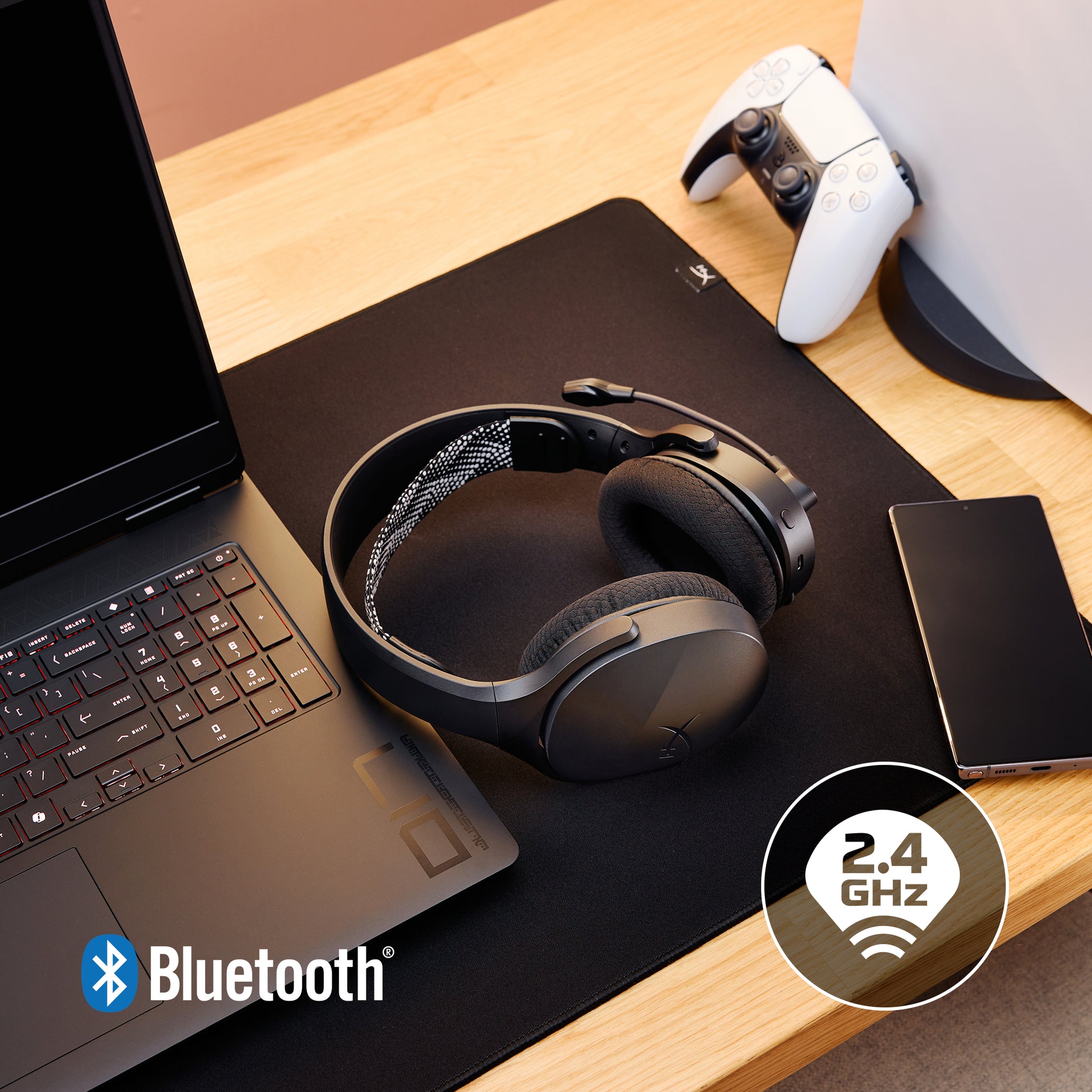 HyperX Cloud Jet Gaming-Headset – Over-Ear, Stereo, BT, mit USB-A-Dongle, für PC, PS5, PS4 u. a., Schwarz