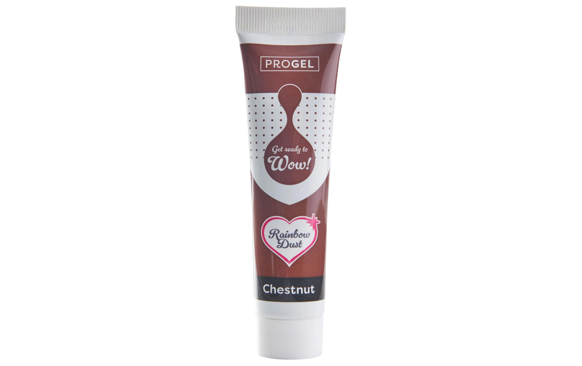 Rainbow Dust Lebensmittelfarbe ProGel Kastanie – 25 g