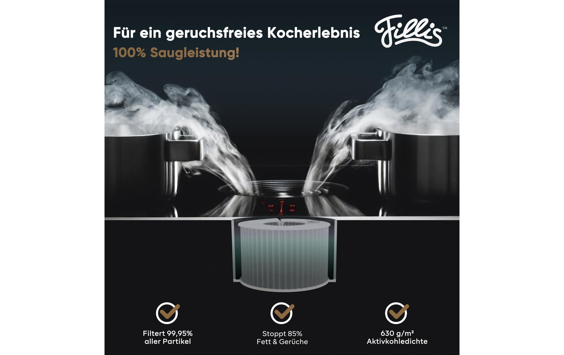 Pillis Ersatzfilter Aktivkohlefilter PUAKF – für Bora Pure (PURU), Bora X Pure (PUXU), 3 Stk.