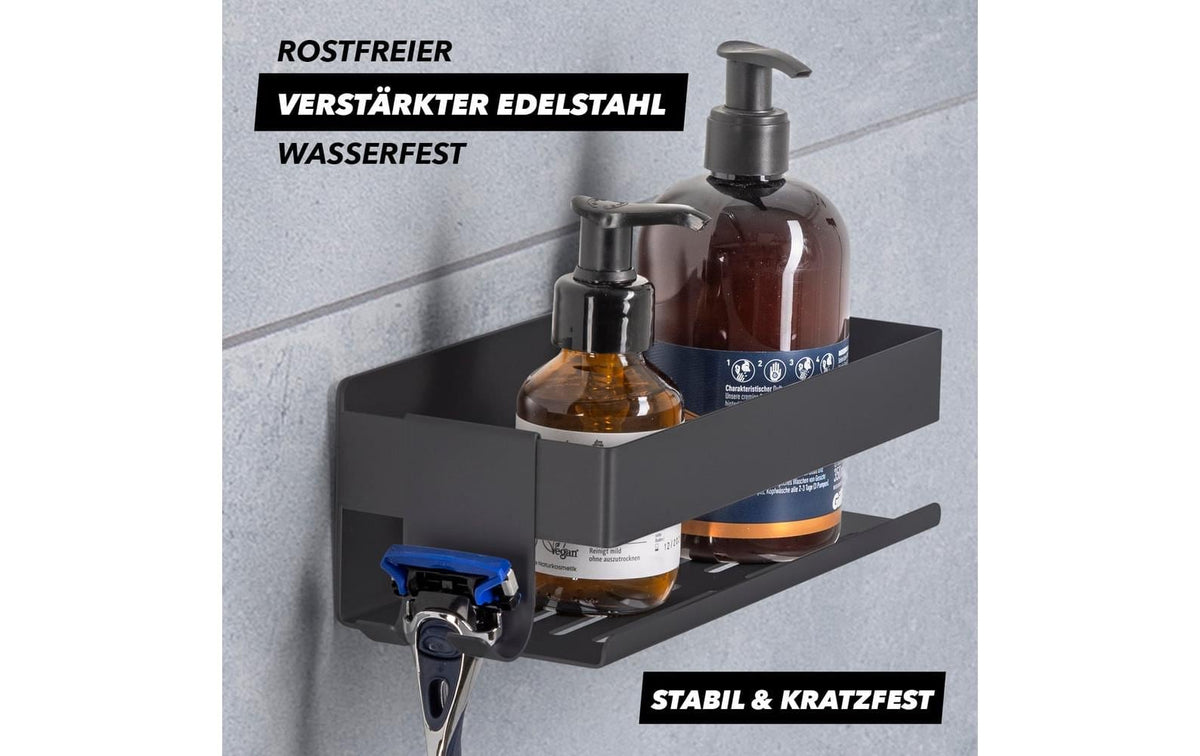 Benkstein Seifenhalter (Wand) – Edelstahl, zum Schrauben, Schwarz