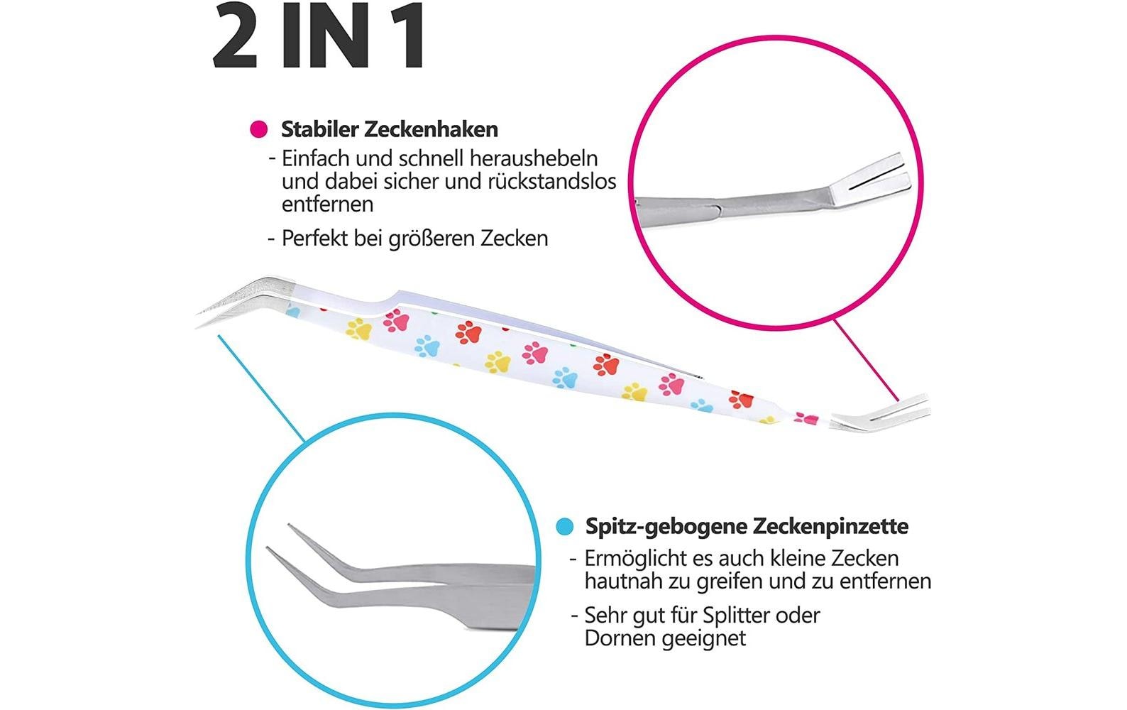 Helperfect Zeckenzange – für Erwachsene, weiss