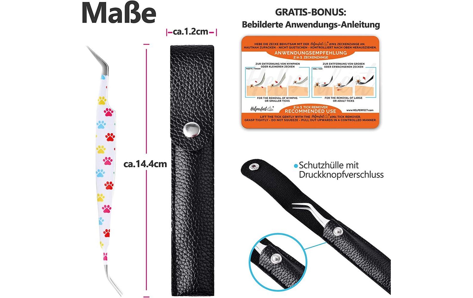 Helperfect Zeckenzange – für Erwachsene, weiss