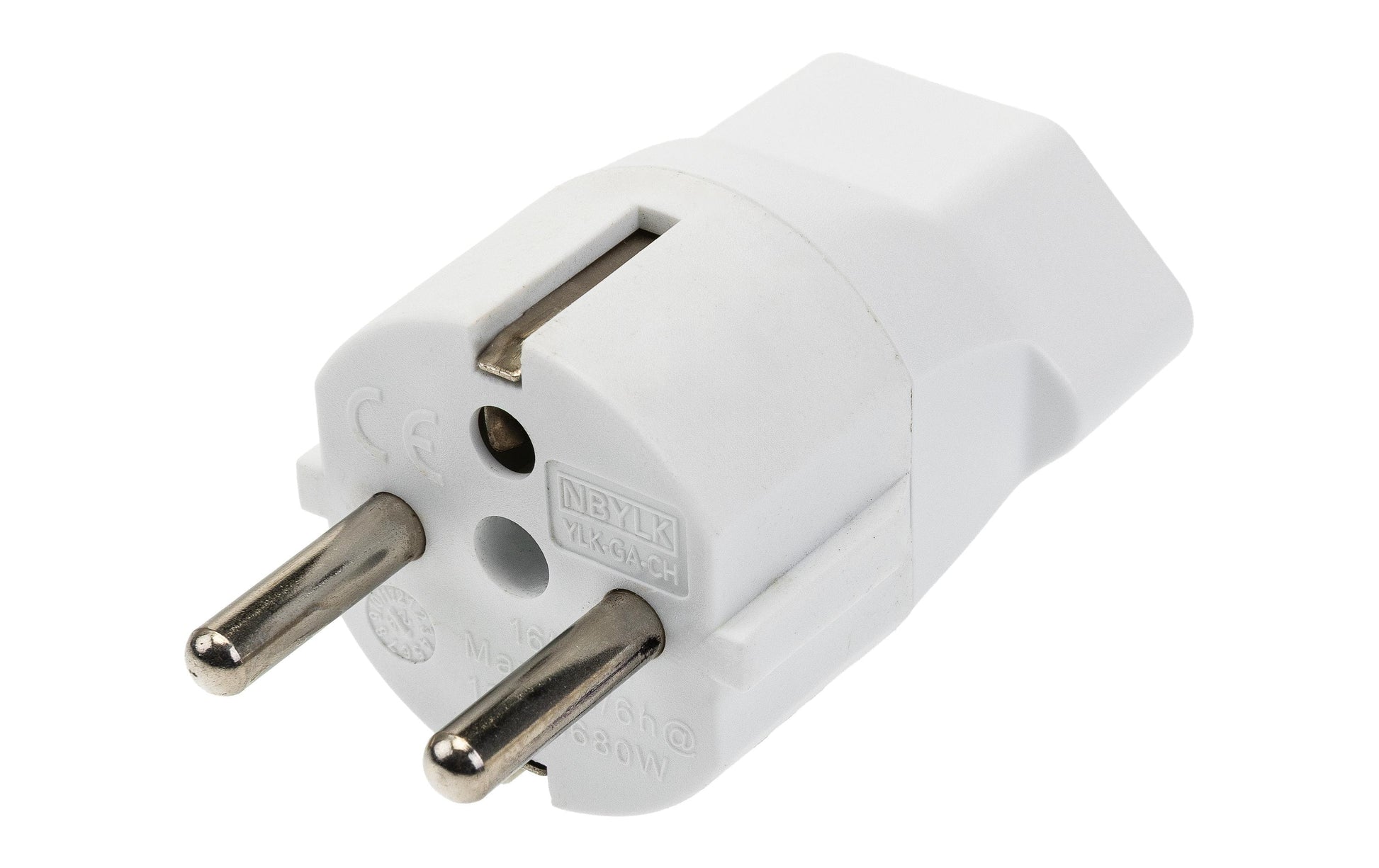 FURBER.power Reiseadapter Europa zu Schweiz – 230 V, 3-polig (geerdet), Schuko-T13, Weiss