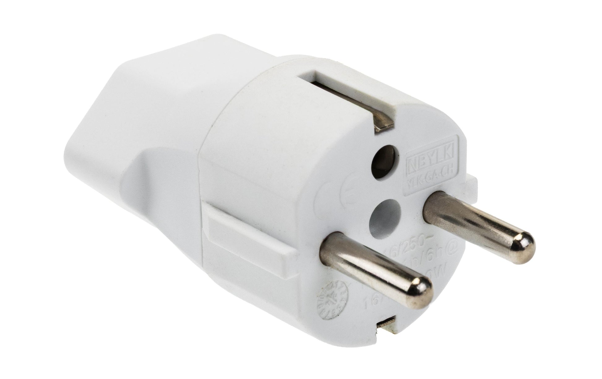 FURBER.power Reiseadapter Europa zu Schweiz – 230 V, 3-polig (geerdet), Schuko-T13, Weiss