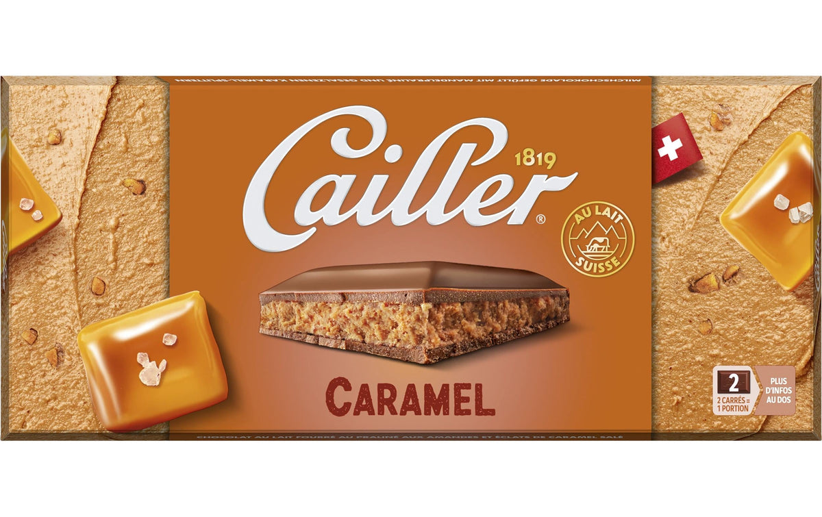 Cailler Milchschokolade gefüllt – Karamell – 96 g