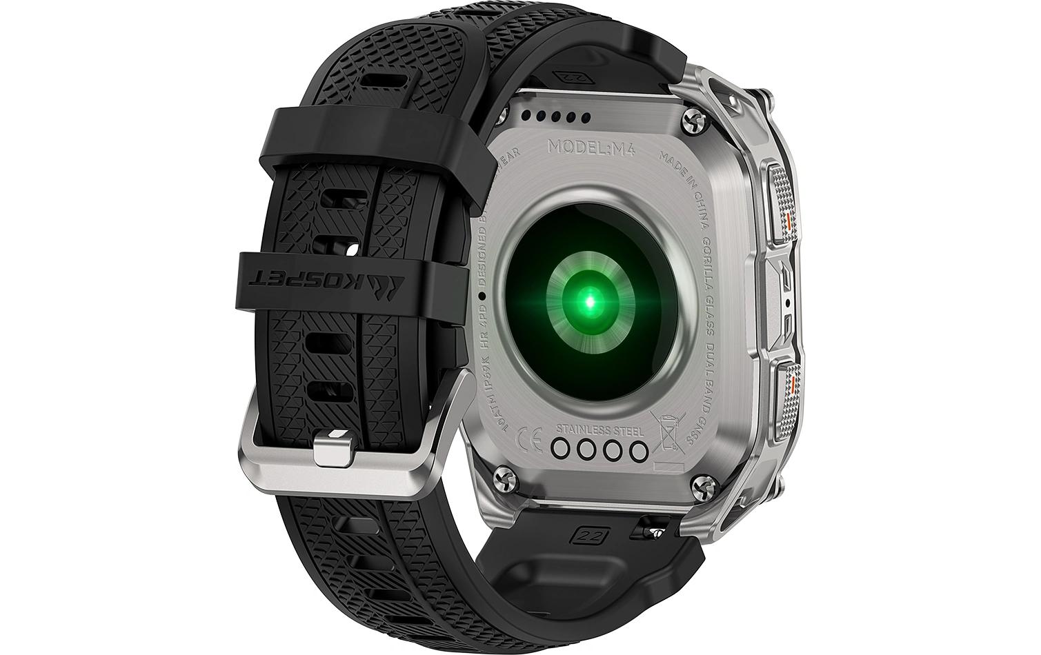 Kospet Tank M4 43 mm GPS – Silber, 100 m, für Android, iOS