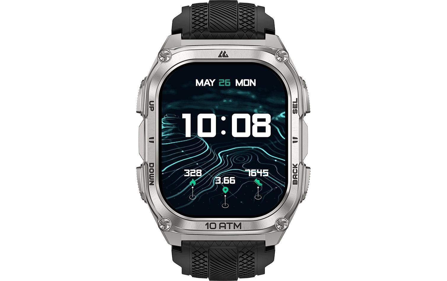 Kospet Tank M4 43 mm GPS – Silber, 100 m, für Android, iOS