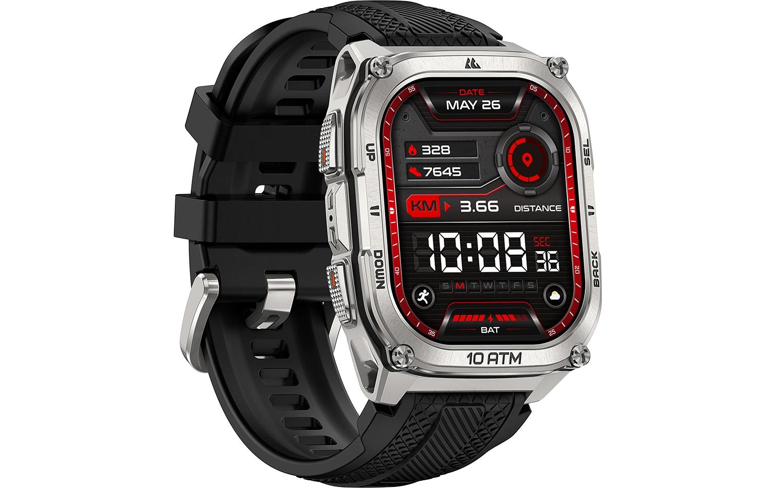 Kospet Tank M4 43 mm GPS – Silber, 100 m, für Android, iOS