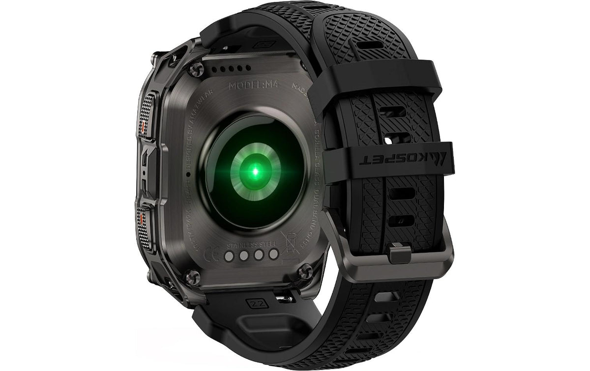 Kospet Tank M4 43 mm GPS Uhr – Schwarz, 100 m, für Android, iOS