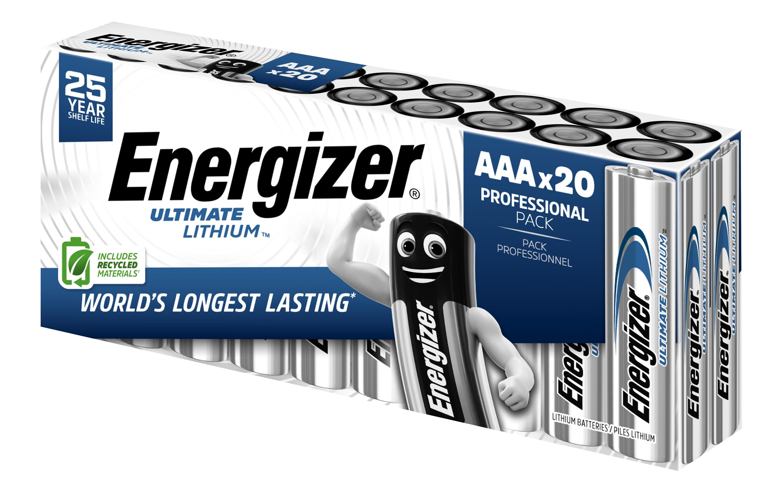 Energizer AAA Batterien, Lithium-Mangandioxid, 1,5 V – 20 Stk.